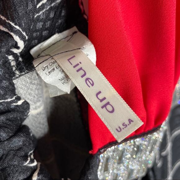 Line Up Red Halter Black Checkered Romper Pants Medium - Picture 3 of 7